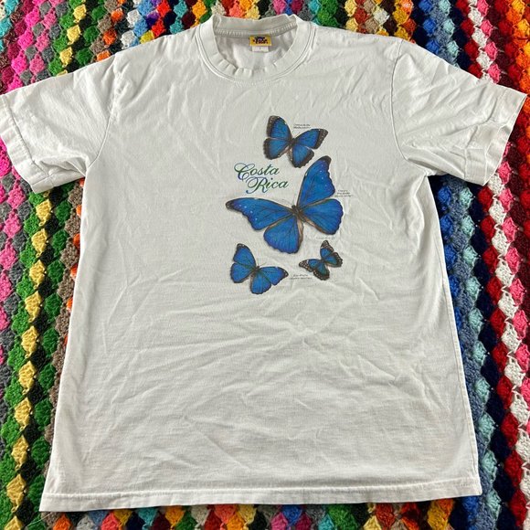 Vintage 90s Butterfly Identification Costa Rica Tee Tucan Tico Wildlife … - Picture 6 of 15